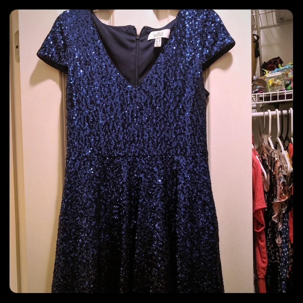 Belle Badgley Mischka Ombre Blue Sequin Dress